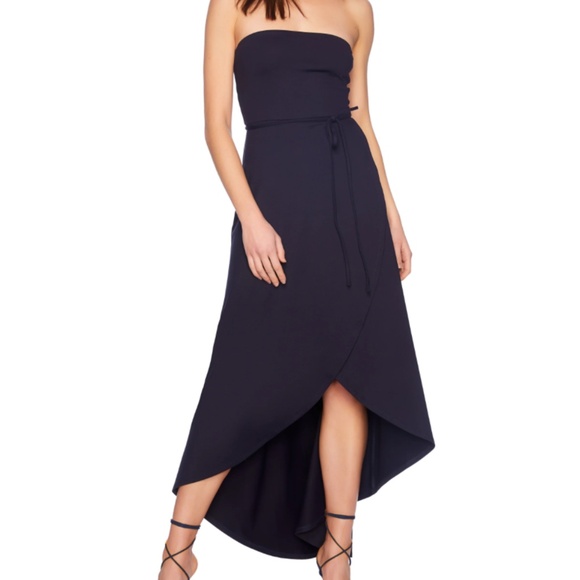 Susana Monaco Navy Strapless Midi Dress - Picture 1 of 7